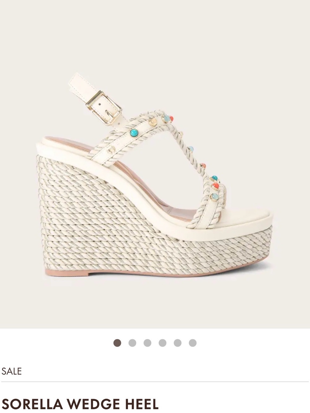 NWT Carvela Sorella  Wedge Heel Sandal in Bone